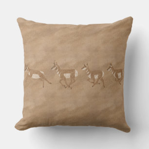 Coussin Pétroglyphe de Pronghorn du Sud-Ouest