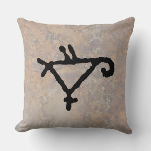 Coussin Petroglyphe d'un perroquet stylisé