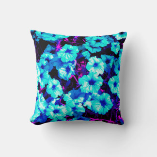 Coussin Pétunias Bleu Et Rouge