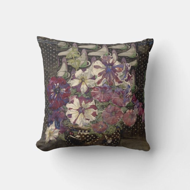 Coussin Petunias par Charles Mackintosh (Recto)