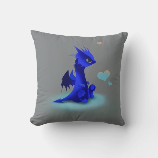 Coussin Peu de dragon bleu de l'amour (Recto)