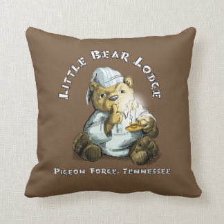 Coussin Peu de loge et amis d'ours