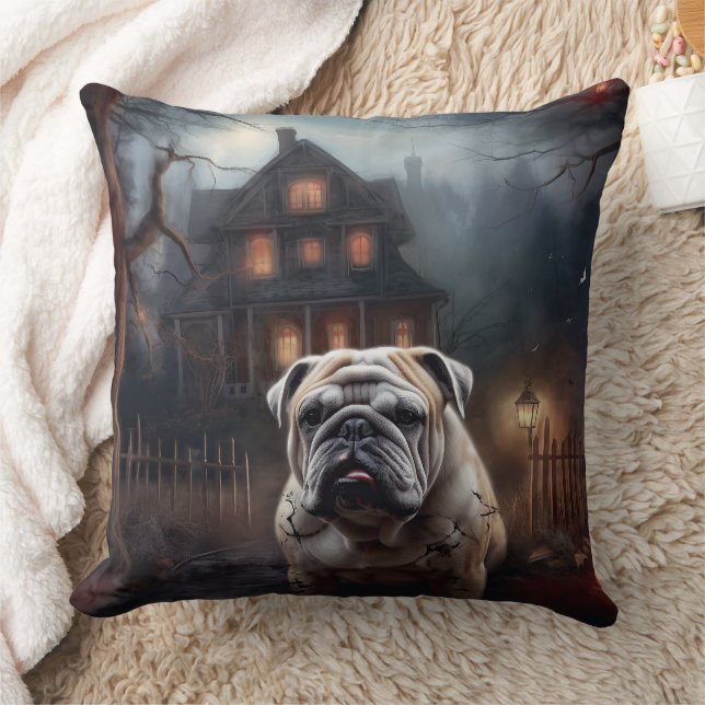 Coussin Peur d'Halloween Bulldog (Couverture)