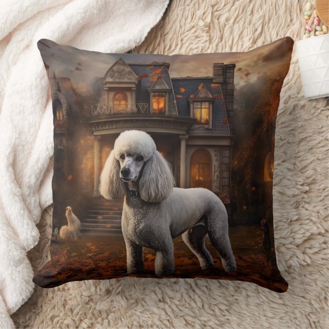 Coussin Peur Halloween caniche (Couverture)
