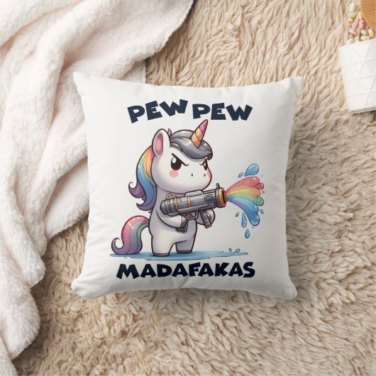 Coussin Pew Pew Pew Unicorn Thaillow Pillow (Couverture)