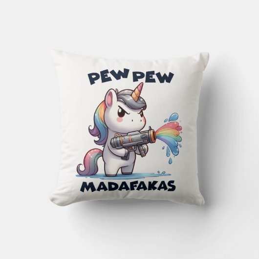 Coussin Pew Pew Pew Unicorn Thaillow Pillow (Recto)