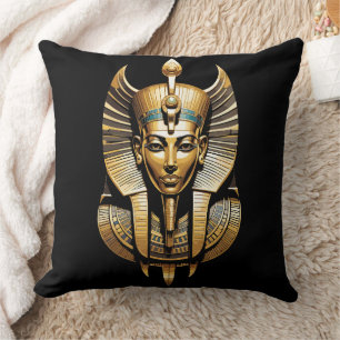 Coussin Pharaon doré avec coiffe royale Art