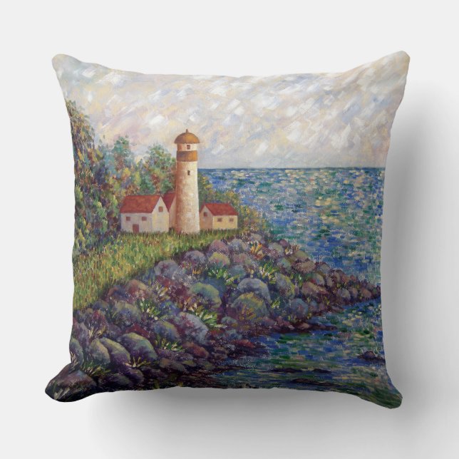 Coussin Phare -2 (peinture à l'huile originale) (Recto)