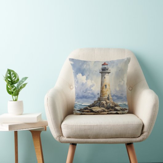 Coussin Phare aquarelle (Chaise)
