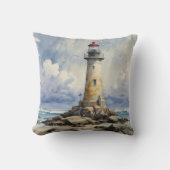 Coussin Phare aquarelle (Recto)