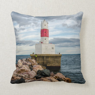 Coussin Phare de brise-lames de port d'île de Presque