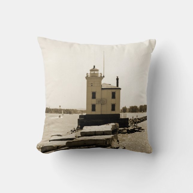 Coussin Phare du lac Érié (Recto)