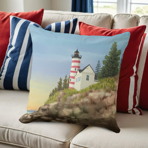 Coussin Phare et coucher du soleil