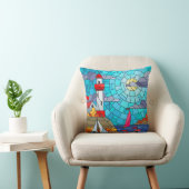 Coussin Phare et navires rouges et blancs (Chaise)