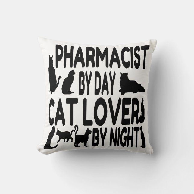 Coussin Pharmacien Amoureux des chats (Recto)