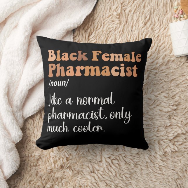 Coussin Pharmacienne noire Définition drôle (Couverture)