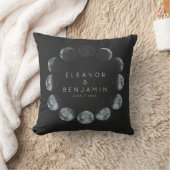 Coussin Phases de lune d'aquarelle noire moderne Mariage p (Couverture)