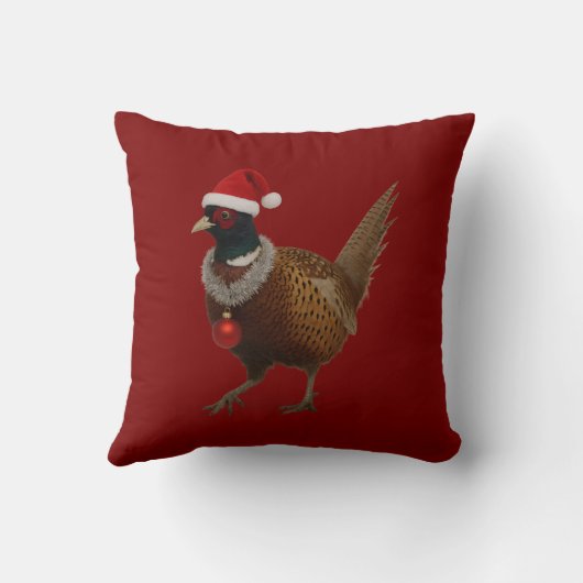 Coussin Pheasant looking festive Christmas (Verso)