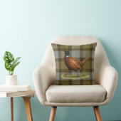 Coussin Pheasant on Tartan / Tweed Cushion Home Decor (Chaise)