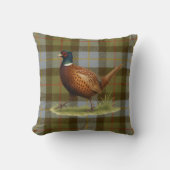 Coussin Pheasant on Tartan / Tweed Cushion Home Decor (Recto)