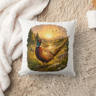 Coussin Pheasant Sunset Hunting Bird Wildlife Gift