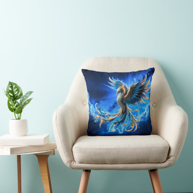 Coussin Phénix de l'Aube Saphir (Chaise)