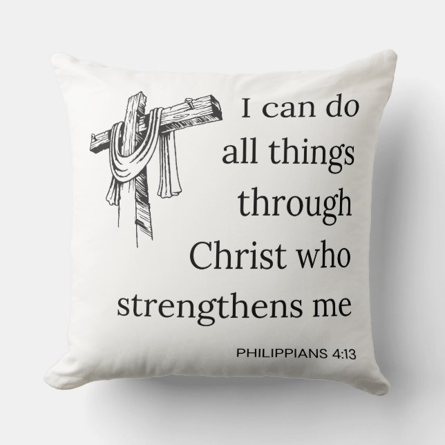 Coussin Philippiens 4:13 Bible Scripture KJV Citation (Recto)