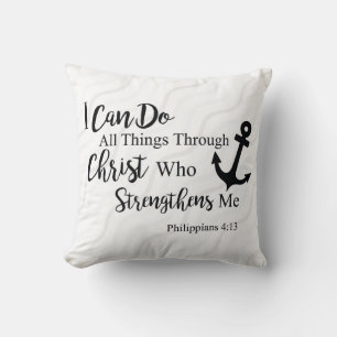 Coussin Philippiens 4:13 Écriture biblique chrétienne