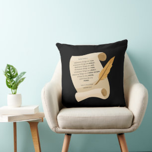 Coussin Philippiens 4:8 KJV Bible Citation Soll