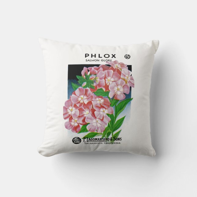 Coussin Phlox saumon gloire (Recto)