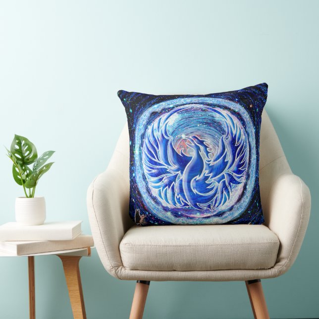 Coussin Phoenix bleu (Chaise)