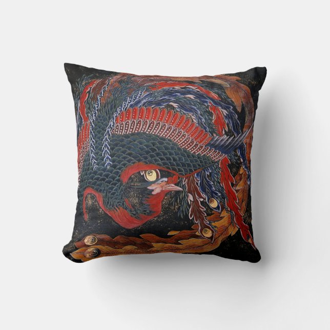 Coussin Phoenix (Déesse des oiseaux de feu) Hokusai Fine A (Recto)
