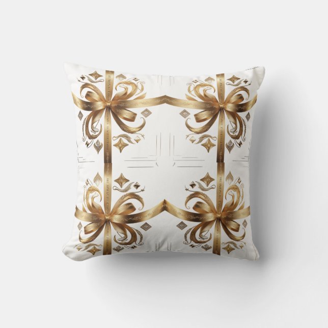 Coussin Phoenix Doré Royale Luxe Design Décoratif  (Recto)