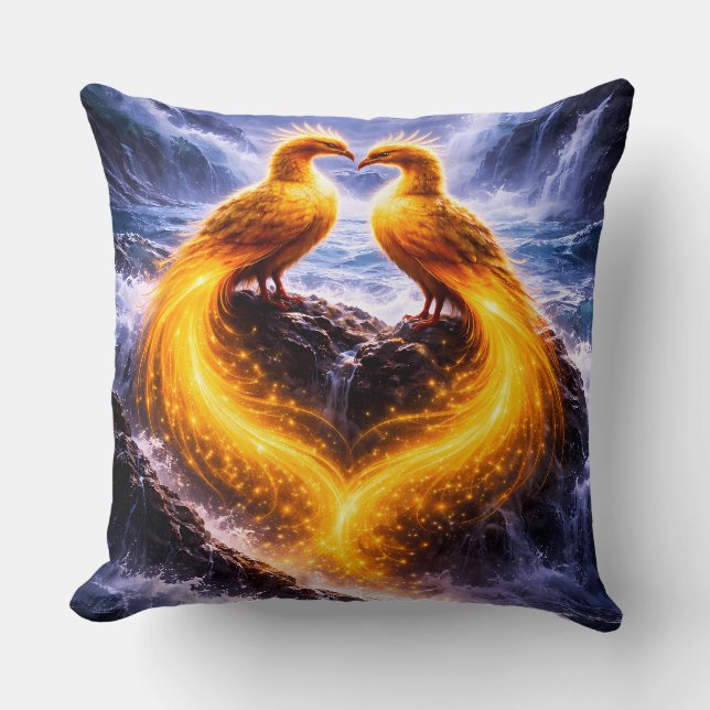 Coussin Phoenix jumeaux de lumière éternelle (Recto)