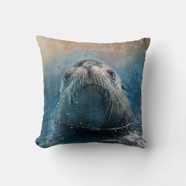 Coussin Phoque de la mer de Seal mignonne Photographie aqu (Recto)