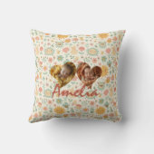 Coussin photo à double coeur personnalisé Kawaii R (Verso)