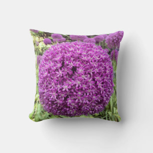 Coussin photo à fleurs violettes