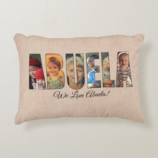 Coussin photo ABUELA, Ajouter des images, Message  (Devant)