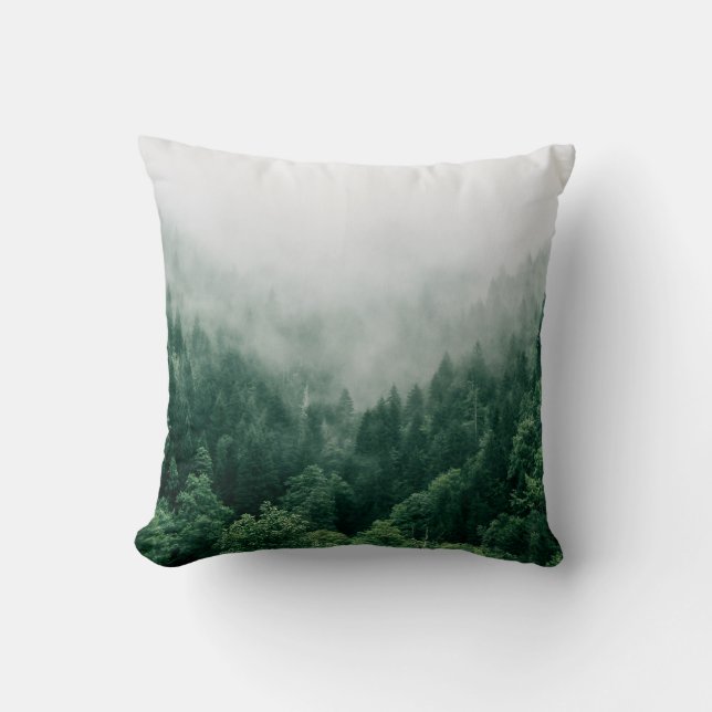 COUSSIN PHOTO AÉRIENNE D'ARBRES VERTS (Recto)