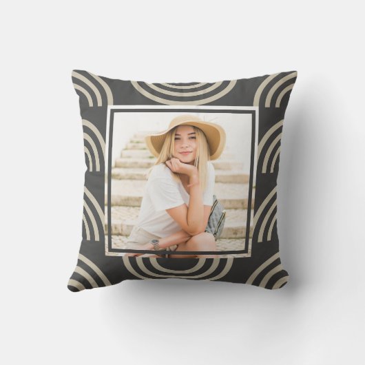 Coussin Photo arc-en-ciel gris chic (Verso)