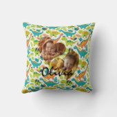 Coussin photo avec cadres cardiaques et Kawaii Din (Verso)