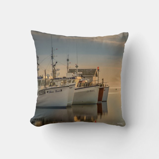 Coussin photo bateaux de pêche (Recto)