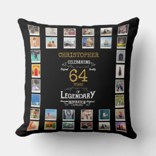 Coussin Photo Black Gold Anniversaire