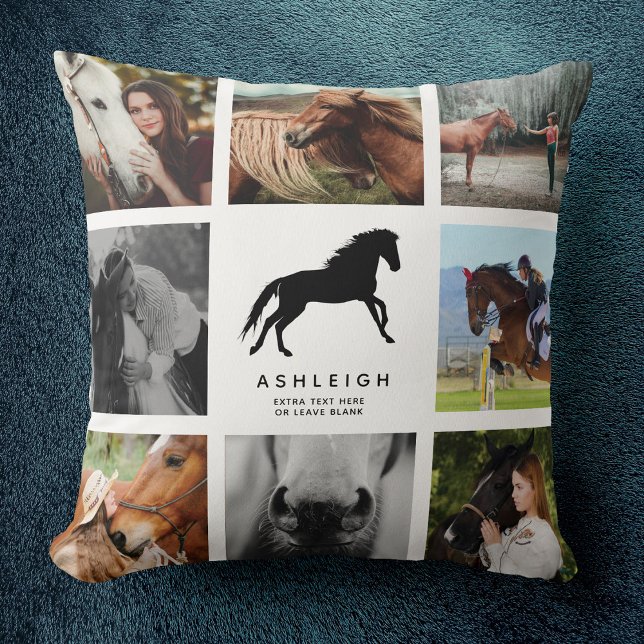 Coussin Photo Cheval moderne Collage Equestrian Keepsaké (Créateur téléchargé)