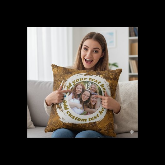 Coussin photo circulaire personnalisé - double fac