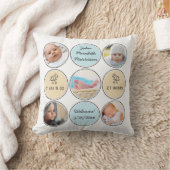 Coussin Photo Collage Baby Boy Nom, statistiques de naissa (Couverture)