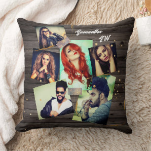 Coussin Photo collage besties bois 6 photo famille images