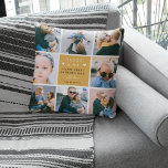 Coussin Photo Collage de 1ère Fête des pères<br><div class="desc">Create your own 'Daddy & Me' Keepsake Photo Pillow. Objets de design 8 trendy insta square pictures of your choice, the cute text 'Daddy & Me' with two little hearts - Happy First Father's Day! a with love' in elegant calligraphy script and a the name of whom it's from. Le...</div>