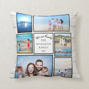 Coussin Photo Collage Famille Rustique Nous sommes Famille