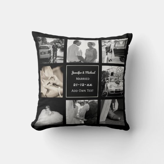 Coussin PHOTO COLLAGE Mariage ou cadeau d'anniversaire Noi (Recto)